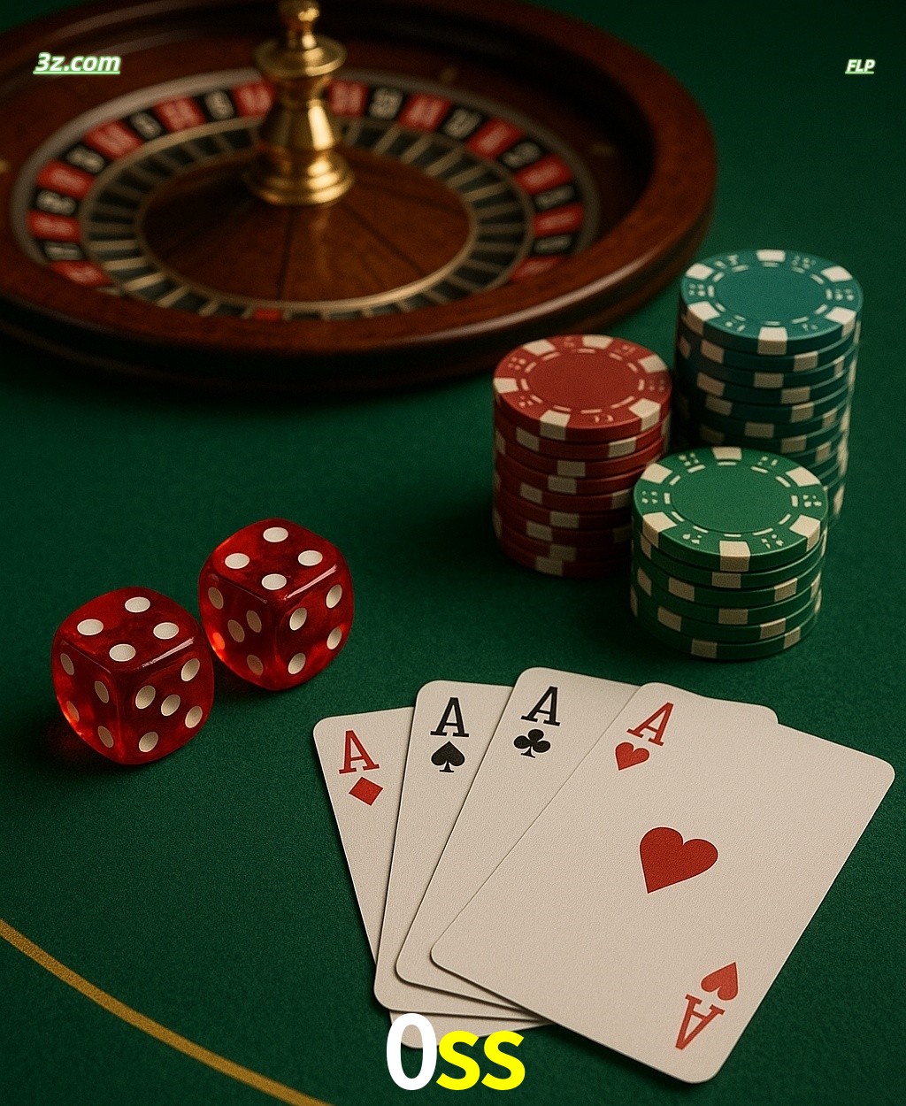 Cassino online 0ss com jogos de mesa: roleta, dados, pôquer e fichas